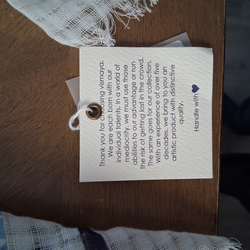 Maya Blue and White Patterned Scarf - Picture 4 of 4